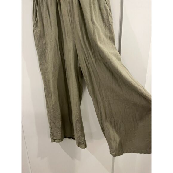 Cotton On Womens Sage Green Button Up Wide Leg Jumpsuit w. Pockets Medium - Picture 3 of 5